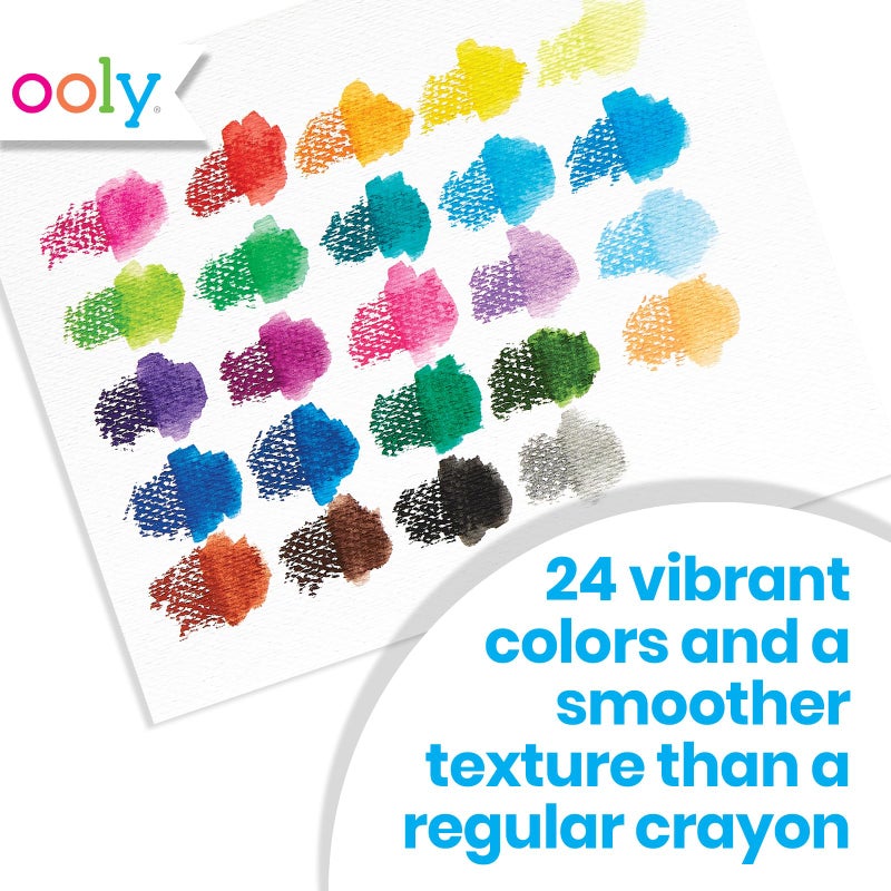 Ooly Smooth Stix Gel Crayons for Kids and Adults with Paint Brush - Set of 24 Watercolor Rainbow Crayons for Glass and Paper with Case, Twist-Up Gel Crayon Set - Image 5